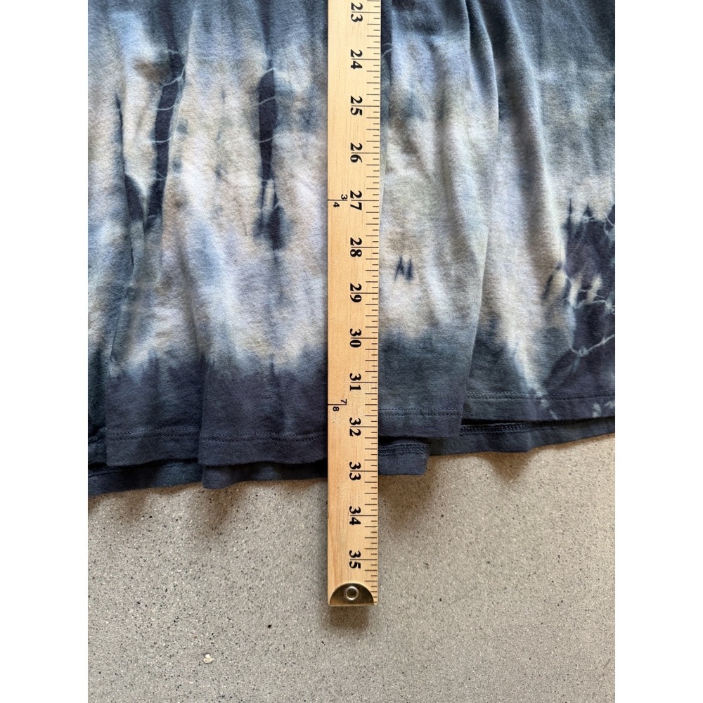 Soft Surroundings XL Hooded Cowl Neck Dress Blue Tie Dye Hem Boho Lounge USA - Picture 5 of 9